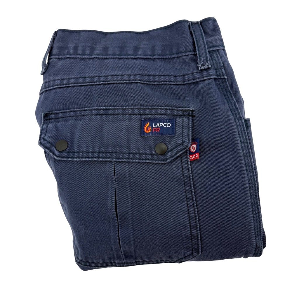 LAPCO FR Flame Resistant Cargo Pants Mens 38x30 Navy‎ Blue Work Utility
